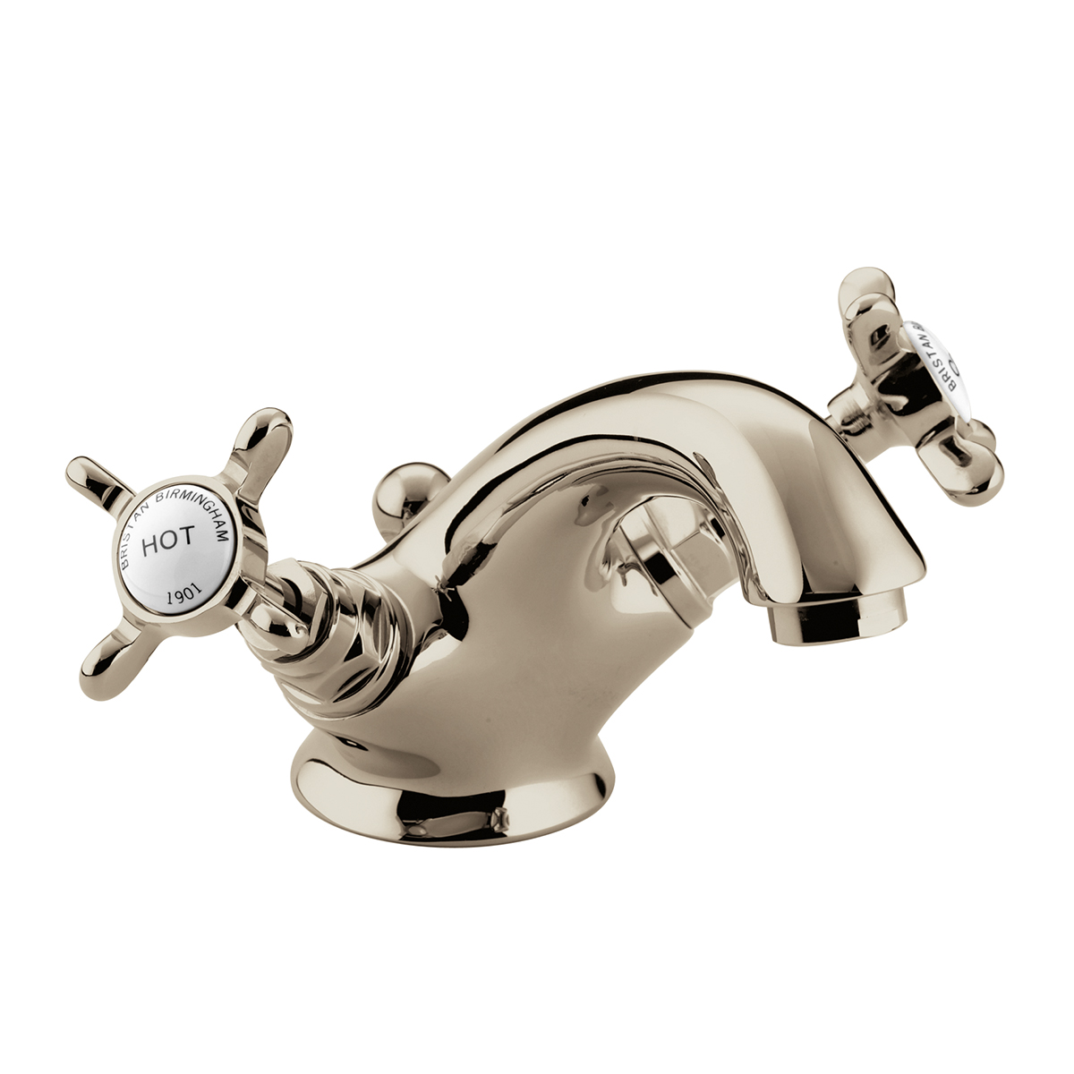 1901 Traditional Gold Basin Mixer with Pop-Up Waste